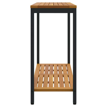 vidaXL Tisch für Outdoor Natürlich und Schwarz 110 x 35 x 75 cm
