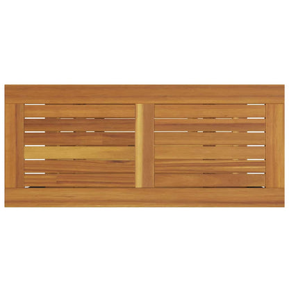 vidaXL Tisch für Outdoor mit Regal Natürlich und Grau 80 x 35 x 75 cm