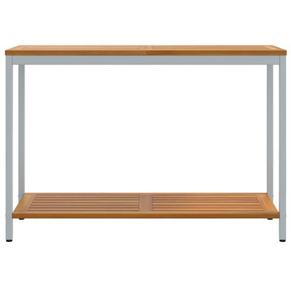 vidaXL Tisch für Outdoor mit Regal Natürlich und Grau 110 x 35 x 75 cm