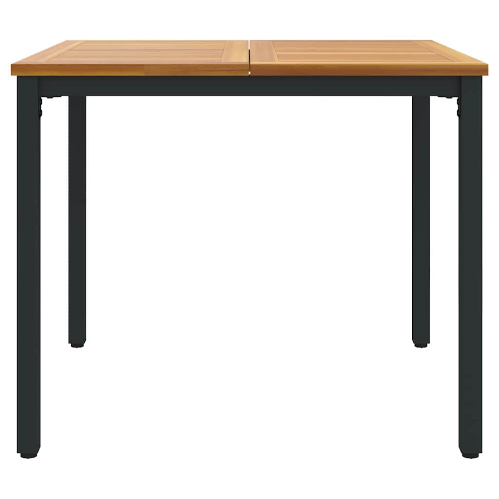vidaXL Tisch für Outdoor Natürlich und Schwarz 90 x 90 x 75 cm