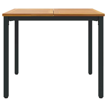 vidaXL Tisch für Outdoor Natürlich und Schwarz 90 x 90 x 75 cm