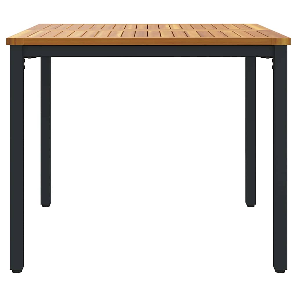 vidaXL Tisch für Outdoor Natürlich und Schwarz 90 x 90 x 75 cm