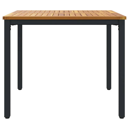 vidaXL Tisch für Outdoor Natürlich und Schwarz 90 x 90 x 75 cm