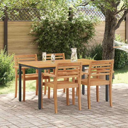 vidaXL Tisch für Outdoor Natürlich und Schwarz 150 x 90 x 75 cm