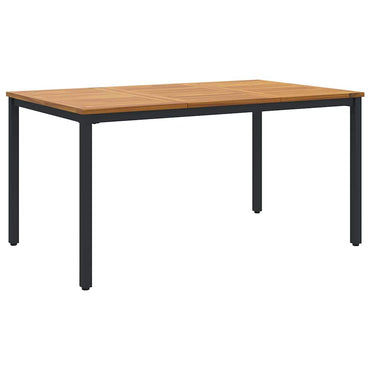 vidaXL Tisch für Outdoor Natürlich und Schwarz 150 x 90 x 75 cm