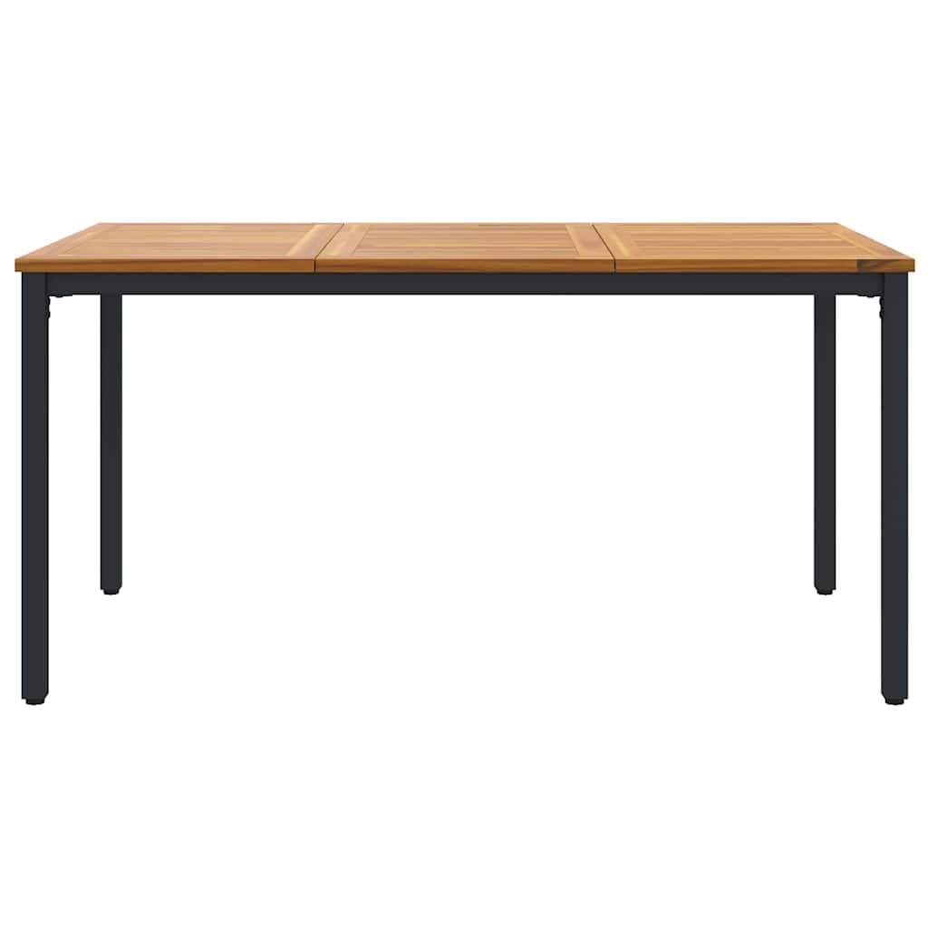 vidaXL Tisch für Outdoor Natürlich und Schwarz 150 x 90 x 75 cm