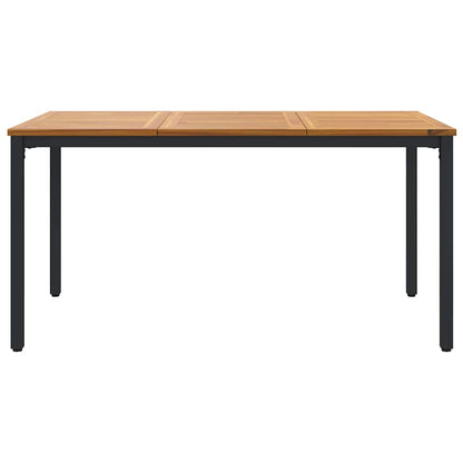 vidaXL Tisch für Outdoor Natürlich und Schwarz 150 x 90 x 75 cm