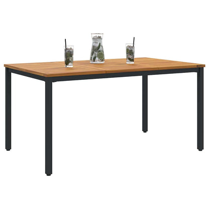 vidaXL Tisch für Outdoor Natürlich und Schwarz 150 x 90 x 75 cm