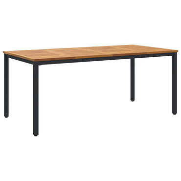 vidaXL Tisch für Outdoor Natürlich und Schwarz 180 x 90 x 75 cm