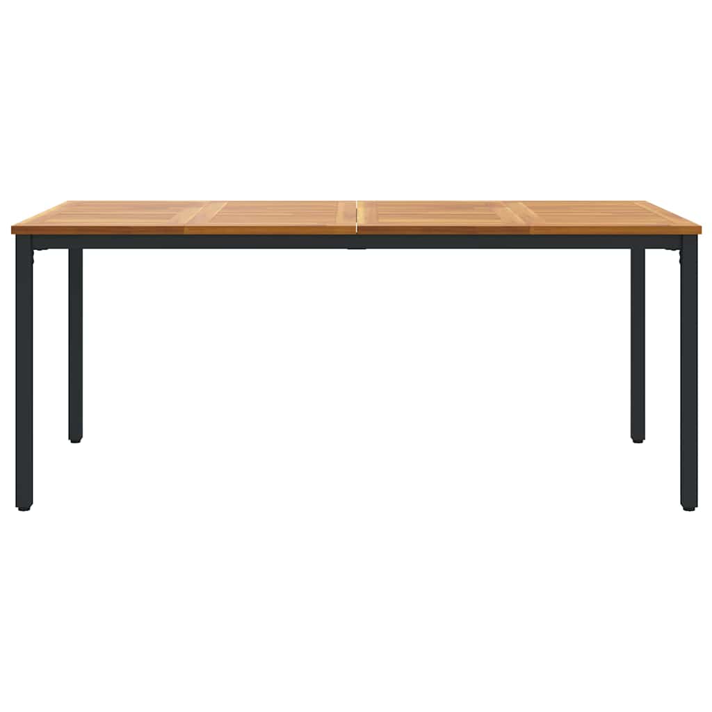vidaXL Tisch für Outdoor Natürlich und Schwarz 180 x 90 x 75 cm