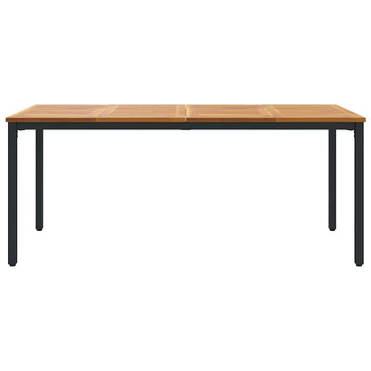 vidaXL Tisch für Outdoor Natürlich und Schwarz 180 x 90 x 75 cm