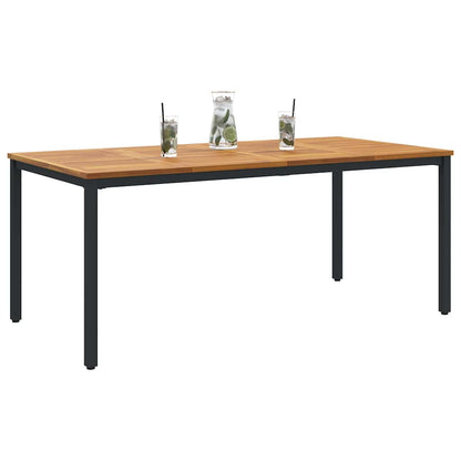 vidaXL Tisch für Outdoor Natürlich und Schwarz 180 x 90 x 75 cm
