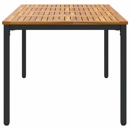 vidaXL Tisch für Outdoor Natürlich und Schwarz 180 x 90 x 75 cm