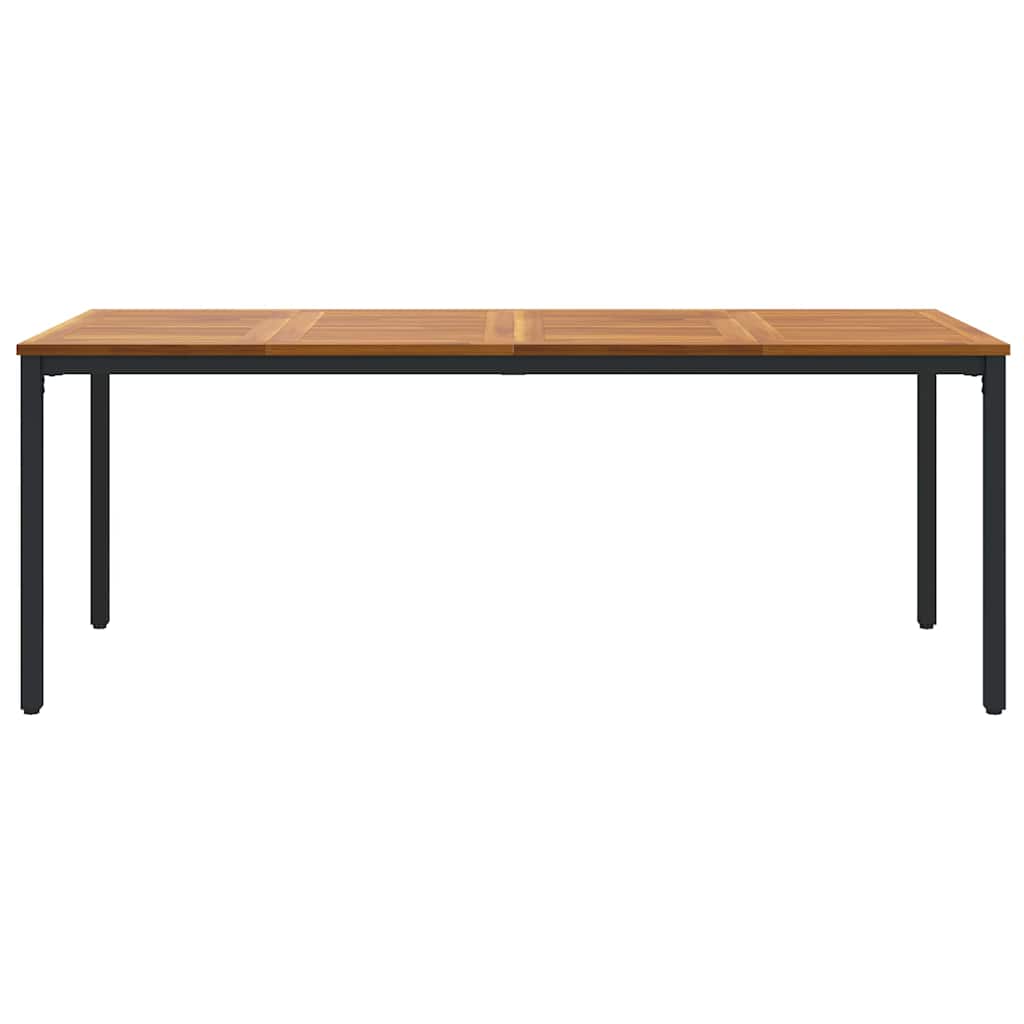 vidaXL Tisch für Outdoor Natürlich und Schwarz 200 x 90 x 75 cm