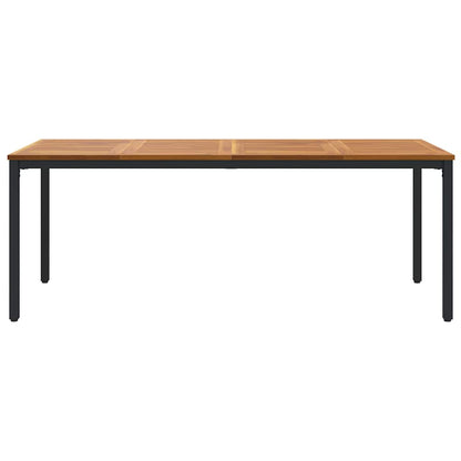 vidaXL Tisch für Outdoor Natürlich und Schwarz 200 x 90 x 75 cm