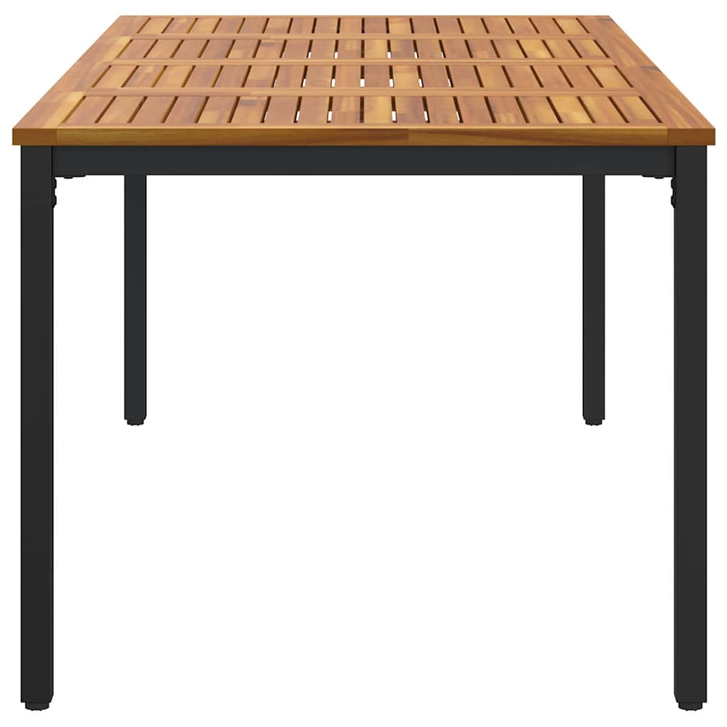 vidaXL Tisch für Outdoor Natürlich und Schwarz 200 x 90 x 75 cm