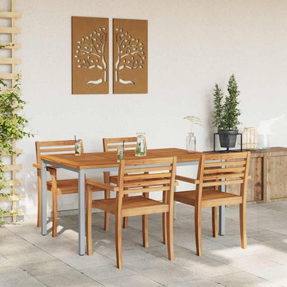 vidaXL Tisch für Outdoor Natürlich und Grau 150 x 90 x 75 cm