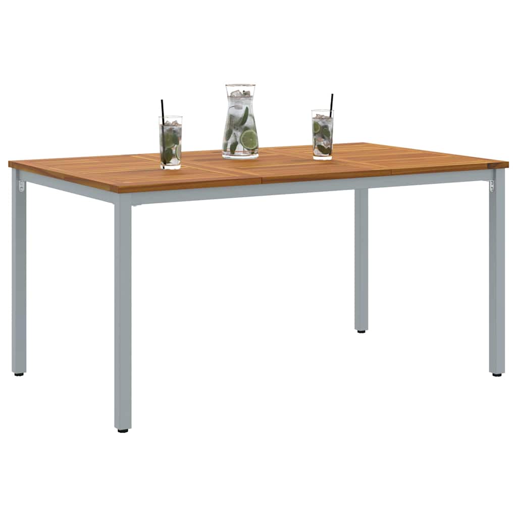 vidaXL Tisch für Outdoor Natürlich und Grau 150 x 90 x 75 cm