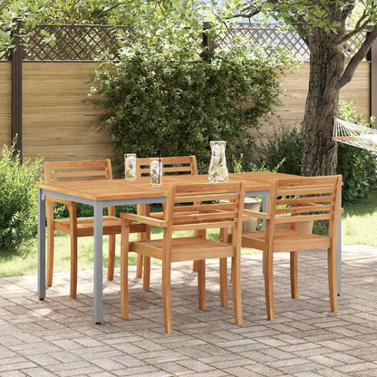 vidaXL Tisch für Outdoor Natürlich und Grau 180 x 90 x 75 cm