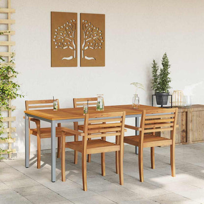 vidaXL Tisch für Outdoor Natürlich und Grau 180 x 90 x 75 cm