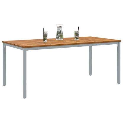 vidaXL Tisch für Outdoor Natürlich und Grau 180 x 90 x 75 cm