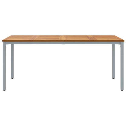 vidaXL Tisch für Outdoor Natürlich und Grau 180 x 90 x 75 cm