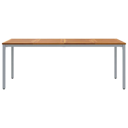 vidaXL Tisch für Outdoor Natürlich und Grau 200 x 90 x 75 cm