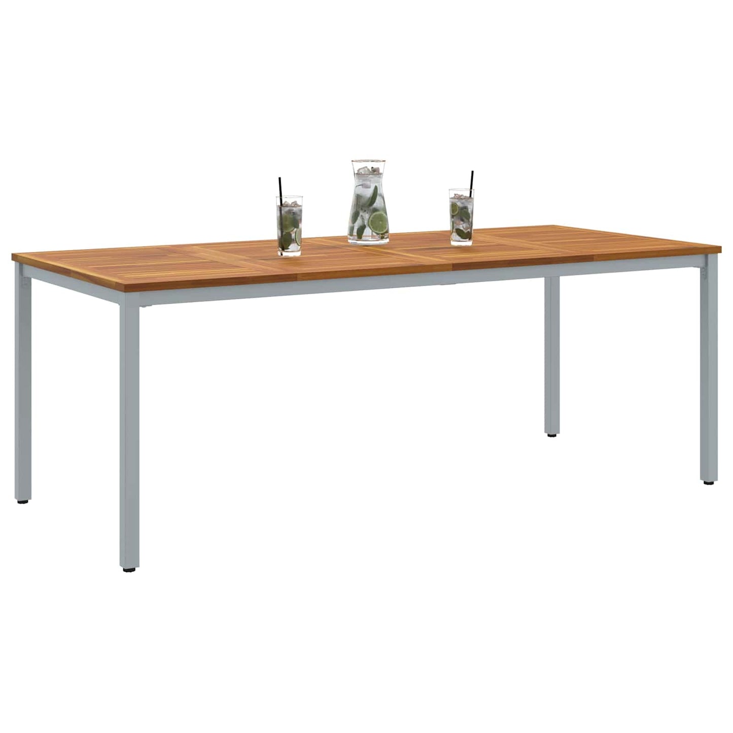 vidaXL Tisch für Outdoor Natürlich und Grau 200 x 90 x 75 cm