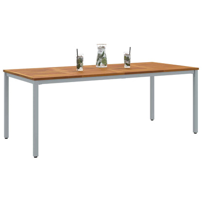 vidaXL Tisch für Outdoor Natürlich und Grau 200 x 90 x 75 cm