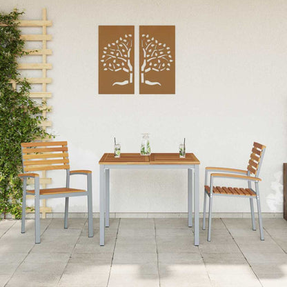 vidaXL Chaise de jardin 2 pcs Marron 56 x 57 x 87 cm Bois massif d'acacia