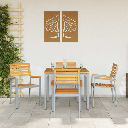 vidaXL Chaises de jardin 4 pcs Marron 56 x 57 x 87 cm Bois d'acacia massif