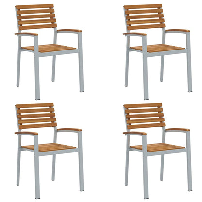 vidaXL Chaises de jardin 4 pcs Marron 56 x 57 x 87 cm Bois d'acacia massif