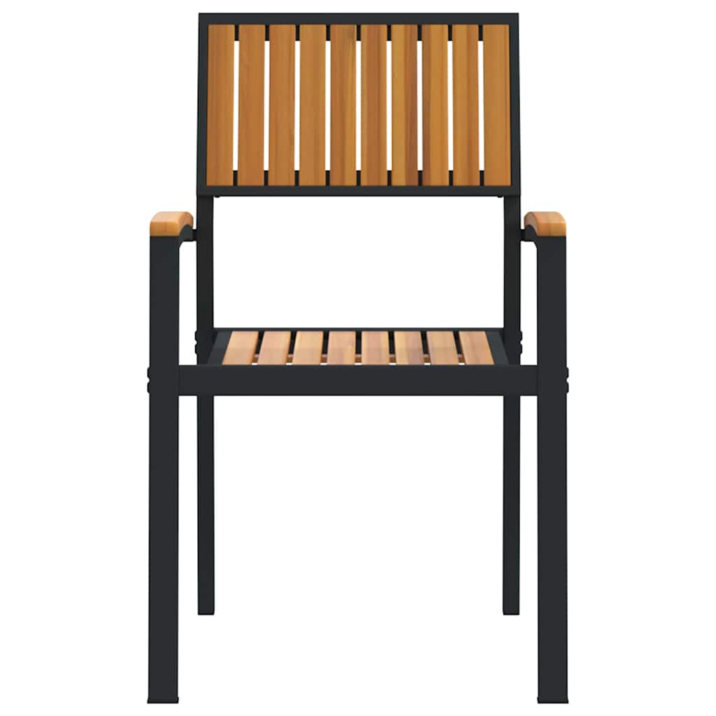 vidaXL Stapelstuhl 2 pcs Braun 56 x 57 x 87 cm Massivholz Akazie