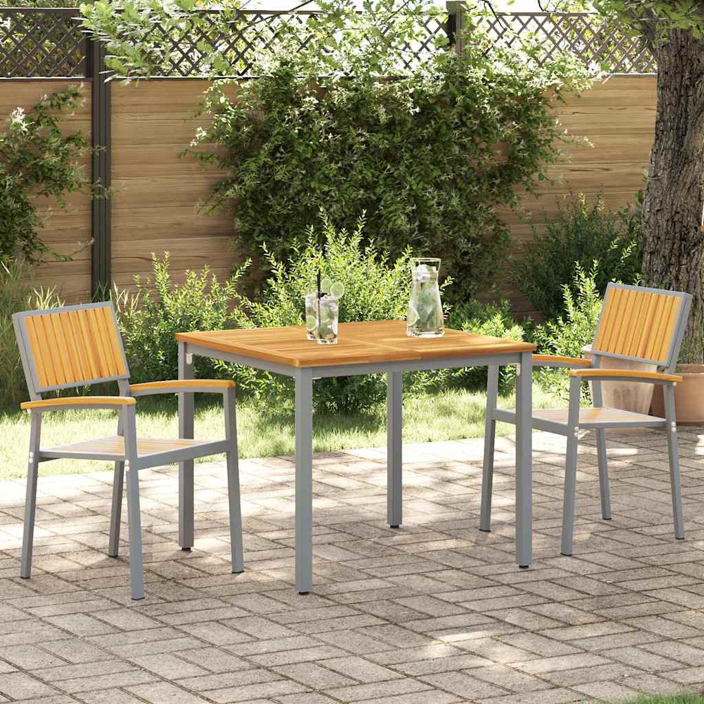 vidaXL Chaise empilable 2 pcs Marron 56 x 57 x 87 cm Bois d'acacia massif