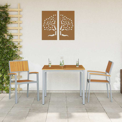 vidaXL Chaise empilable 2 pcs Marron 56 x 57 x 87 cm Bois d'acacia massif