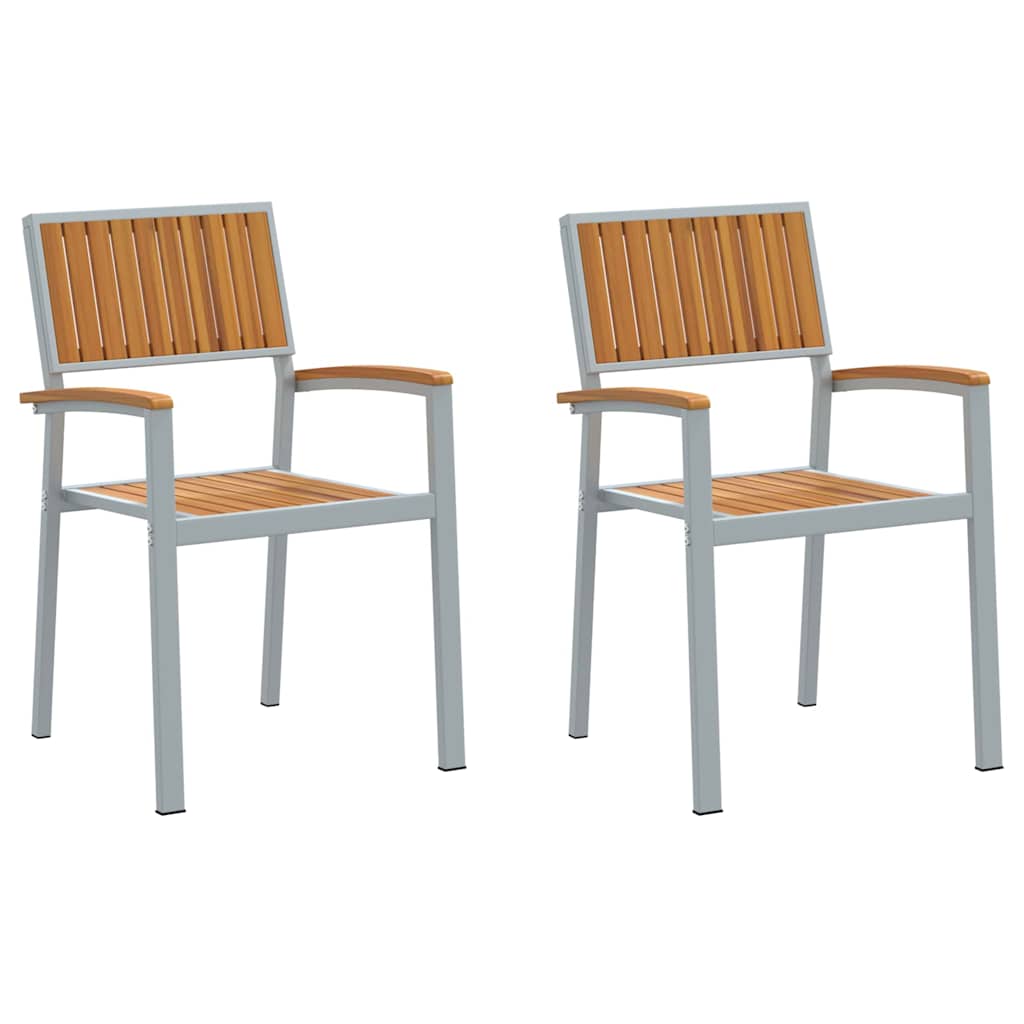 vidaXL Chaise empilable 2 pcs Marron 56 x 57 x 87 cm Bois d'acacia massif