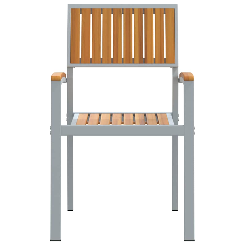 vidaXL Chaise empilable 2 pcs Marron 56 x 57 x 87 cm Bois d'acacia massif