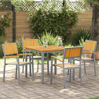 vidaXL Stapelstuhl 4 pcs Braun 56 x 57 x 87 cm Massivholz Akazie