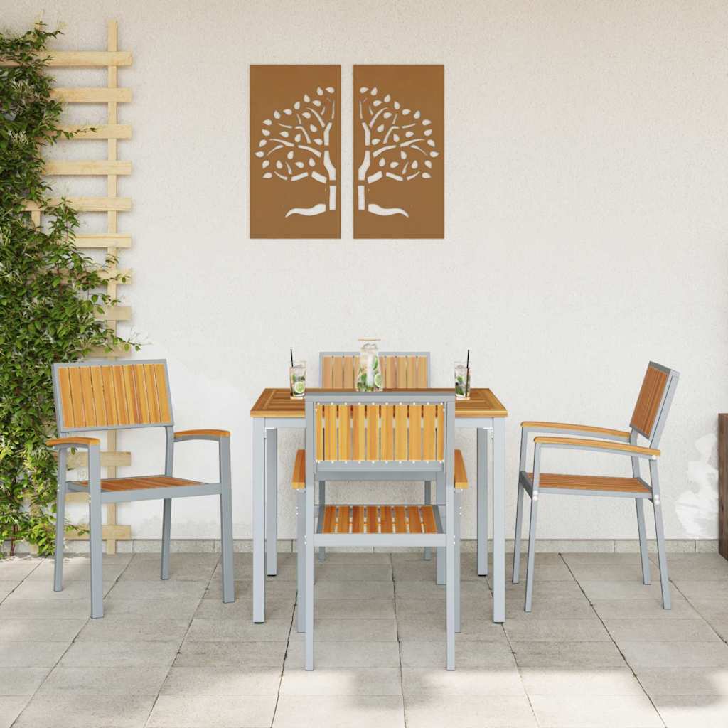 vidaXL Stapelstuhl 4 pcs Braun 56 x 57 x 87 cm Massivholz Akazie