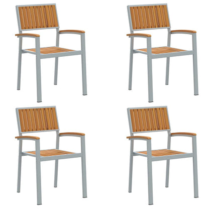 vidaXL Stapelstuhl 4 pcs Braun 56 x 57 x 87 cm Massivholz Akazie