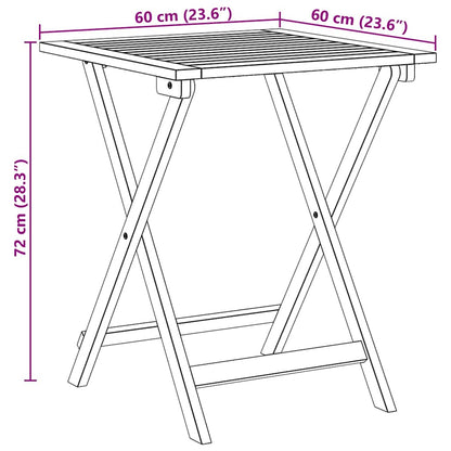 vidaXL Gartentisch Natur 60 x 60 x 72 cm Massivholz Akazie
