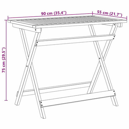 vidaXL Gartentisch Braun 90 x 55 x 75 cm Massivholz Akazie