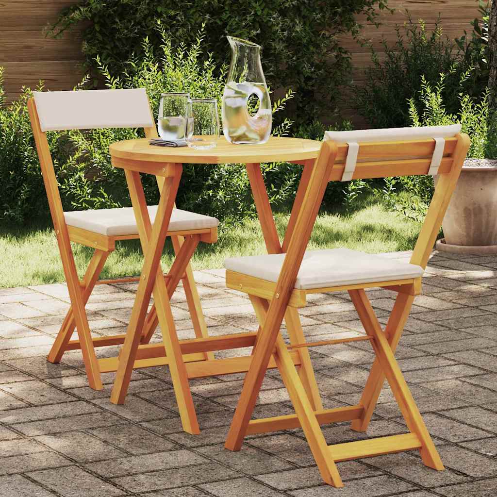 vidaXL Garten Essgruppe mit Kissen 3 pcs Öl-Natur Massivholz Akazie