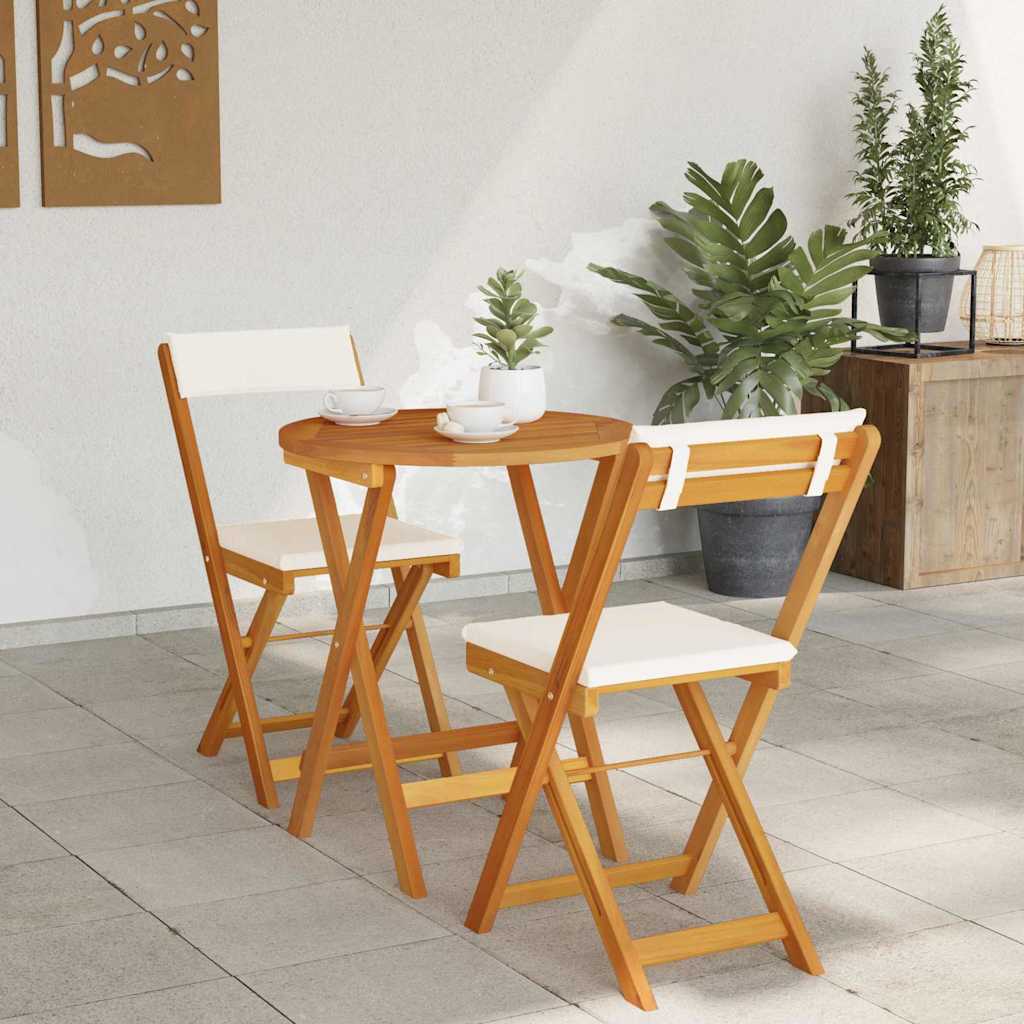 vidaXL Garten Essgruppe mit Kissen 3 pcs Öl-Natur Massivholz Akazie