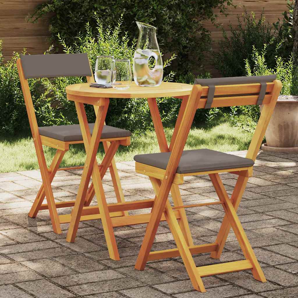vidaXL Garten Essgruppe mit Kissen 3 pcs Öl-Natur Massivholz Akazie