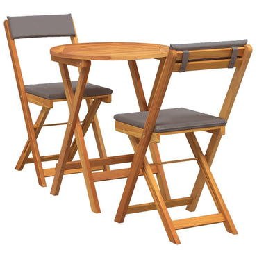 vidaXL Garten Essgruppe mit Kissen 3 pcs Öl-Natur Massivholz Akazie