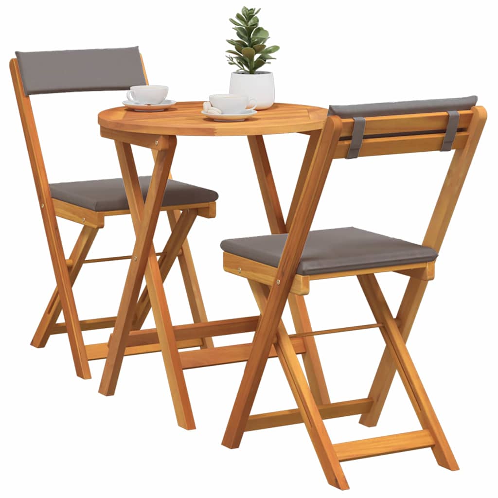 vidaXL Garten Essgruppe mit Kissen 3 pcs Öl-Natur Massivholz Akazie