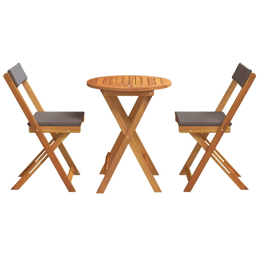 vidaXL Garten Essgruppe mit Kissen 3 pcs Öl-Natur Massivholz Akazie