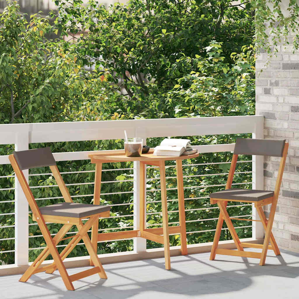 vidaXL Bistrogarnitur mit Kissen 3 pcs Öl-Natur Massivholz Akazie