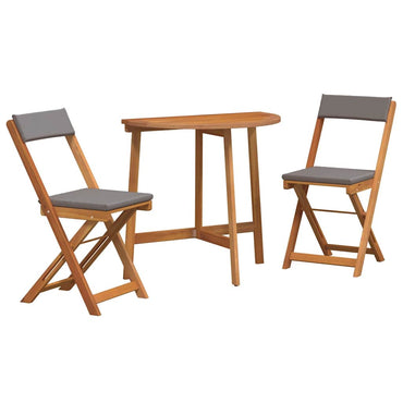vidaXL Bistrogarnitur mit Kissen 3 pcs Öl-Natur Massivholz Akazie